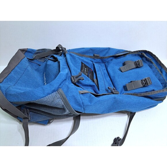 Hiking Backpack 40L Mountaintop Outdoor Adventure Traveling Blue w Rain Cover - Picture 7 of 13
